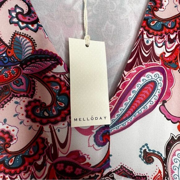 |NWT| MELLODAY Paisley Tiered Long Sleeve Tunic - Picture 4 of 7